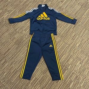 24M navy and gold Adodas track set jacket and pants
